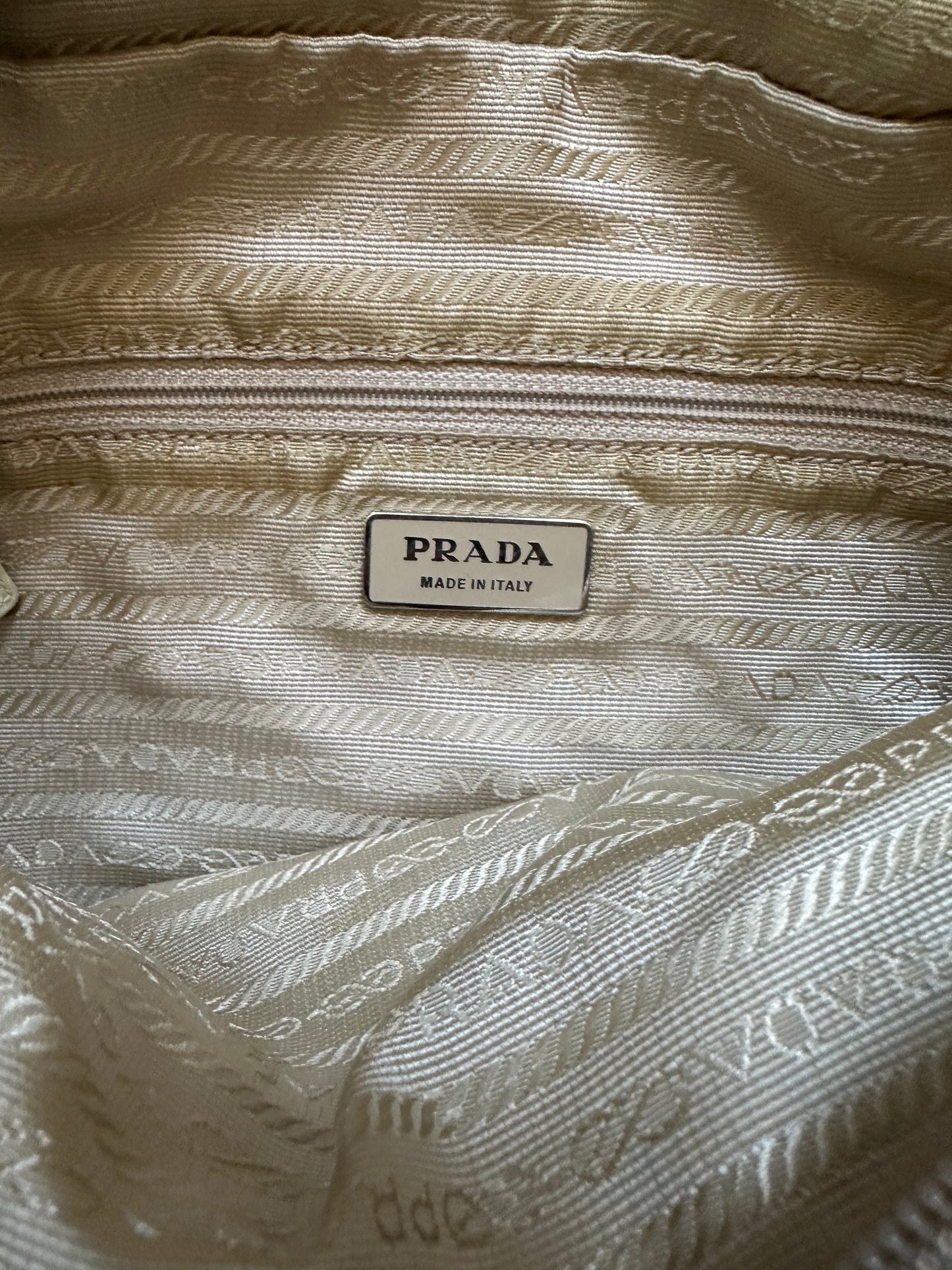 Prada shoulderbag big beige