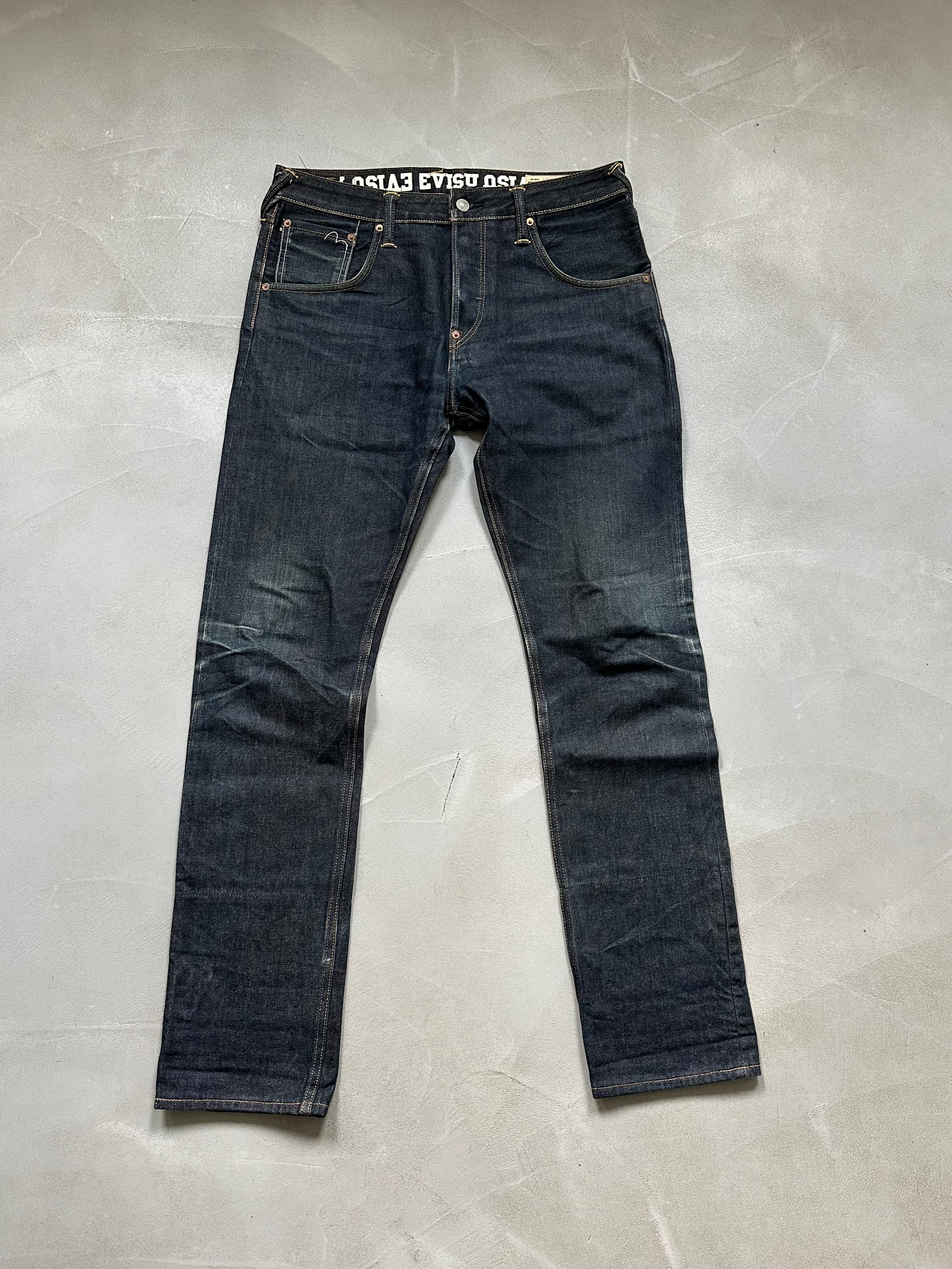 Evisu reverse backprint