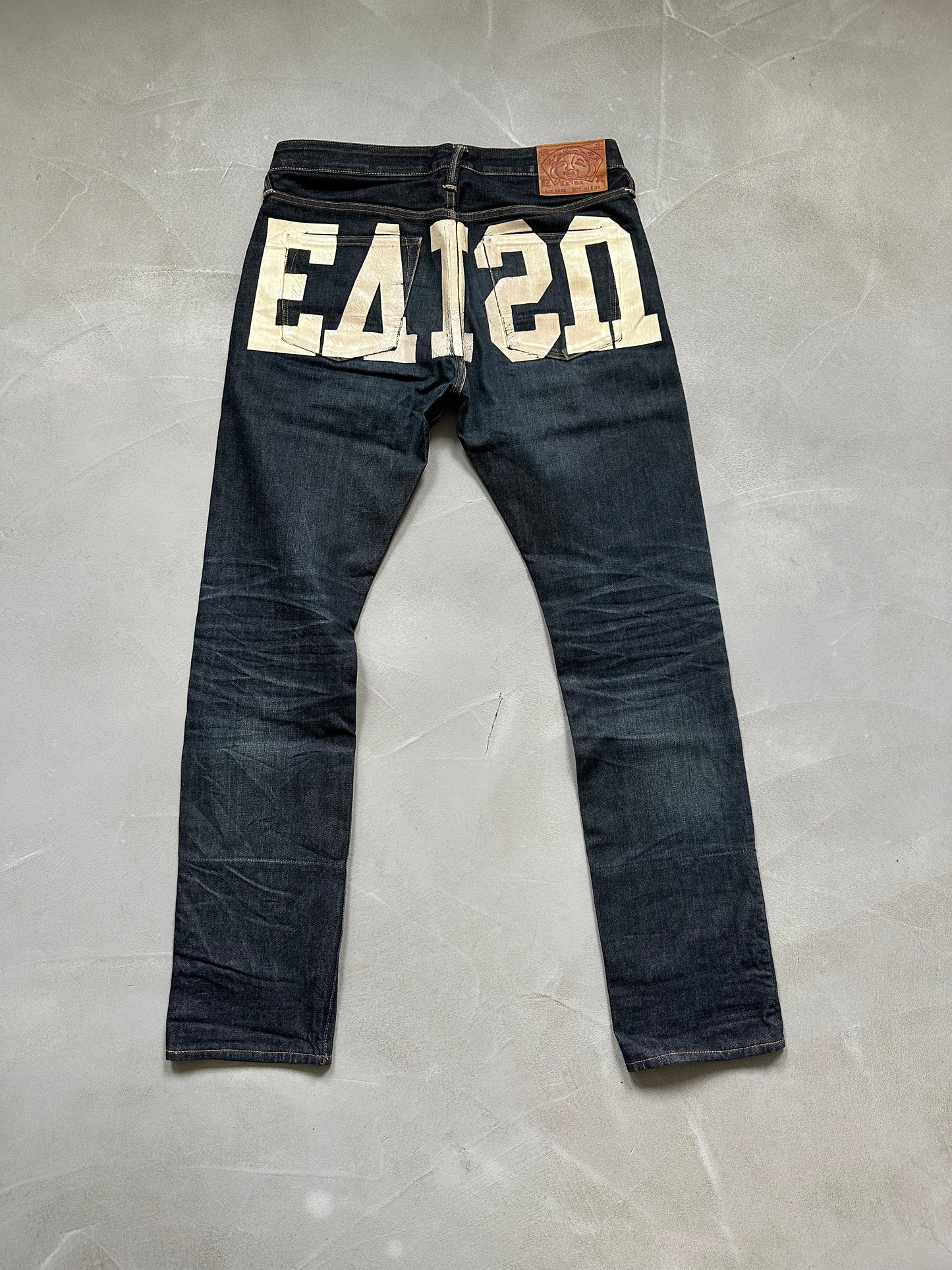 Evisu reverse backprint