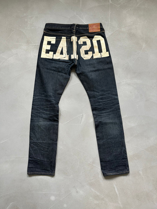 Evisu reverse backprint